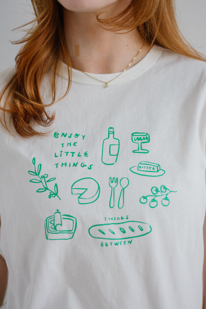 Enjoy The little Things Tee - Green/white