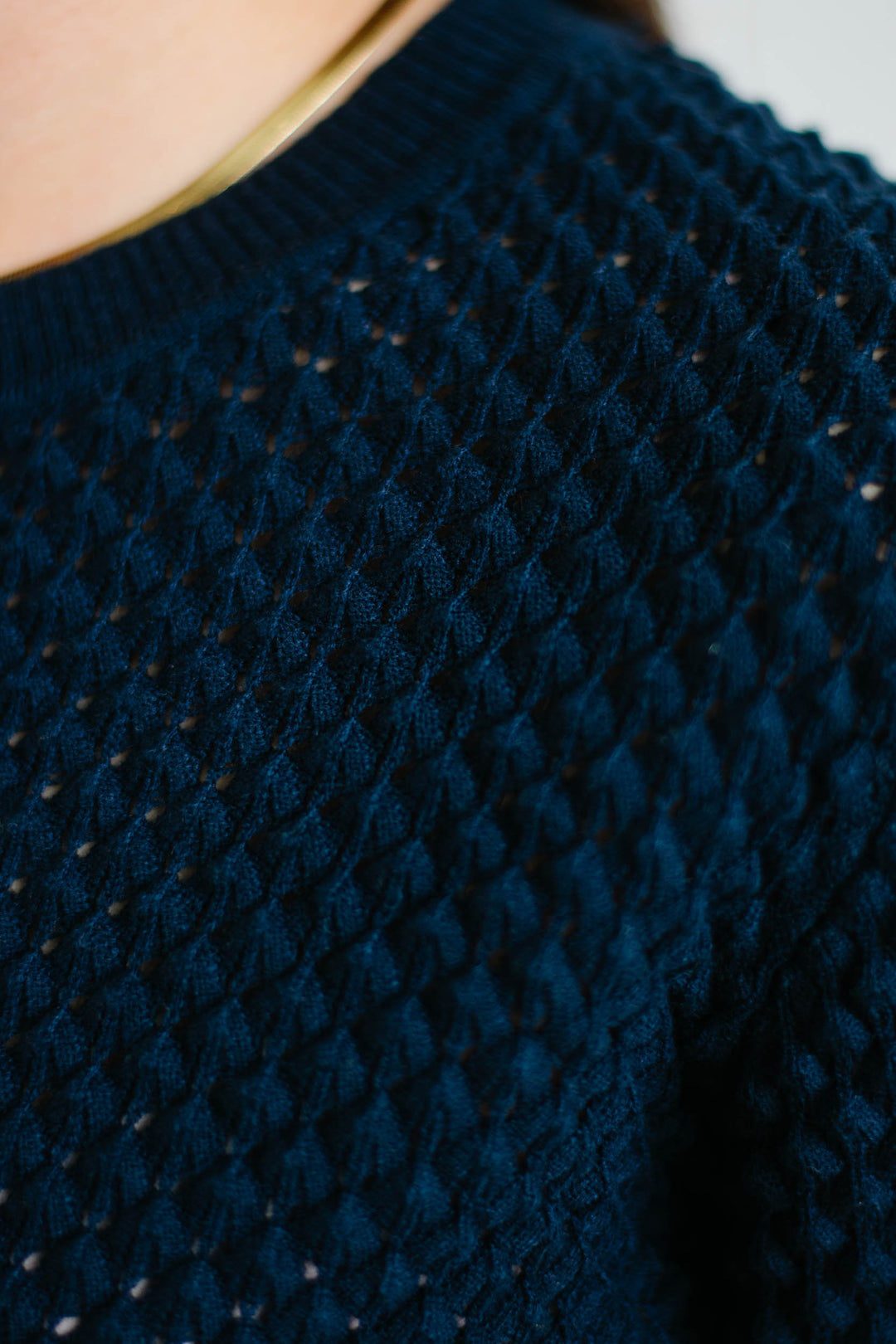 Taryn Bubble Knit Sweater - Navy