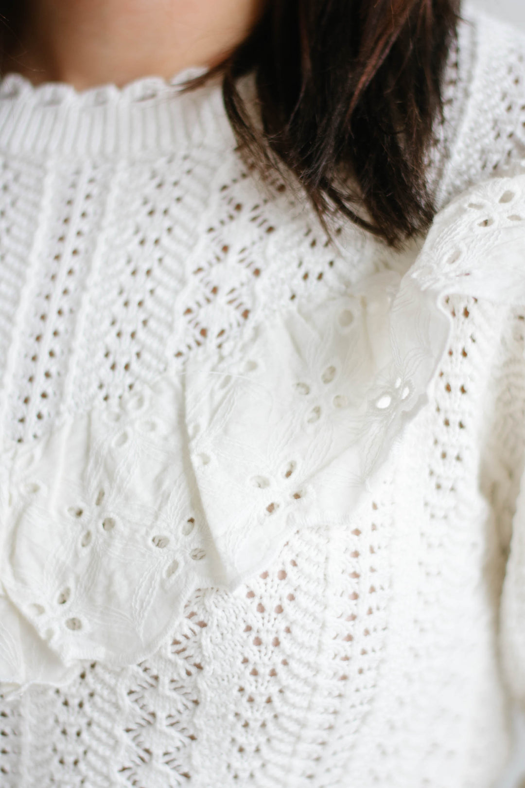 Irina Scalloped Knit Sweater