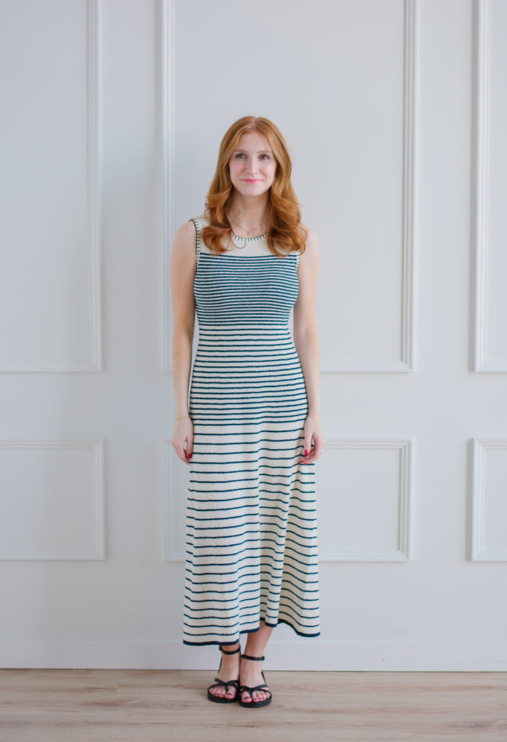 Knit Navy Stripe Midi