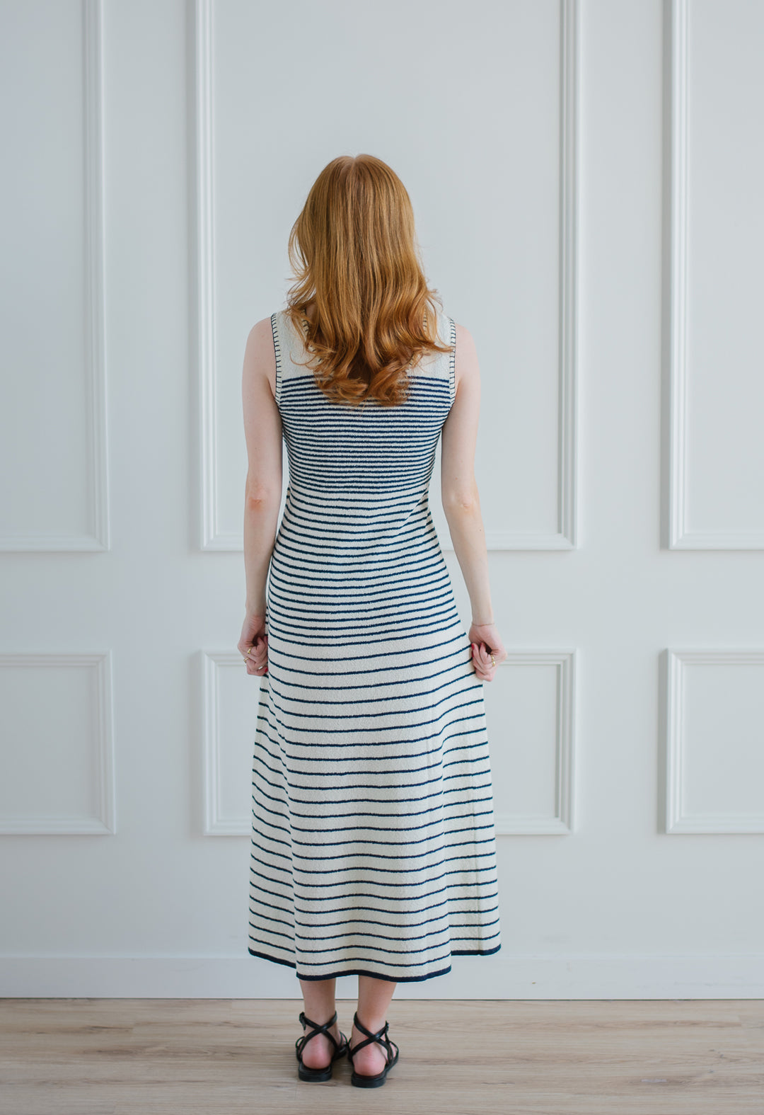 Knit Navy Stripe Midi