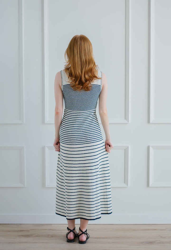 Knit Navy Stripe Midi