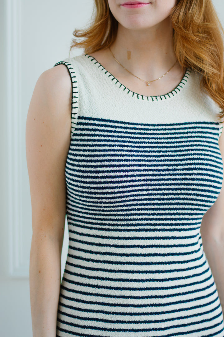 Knit Navy Stripe Midi