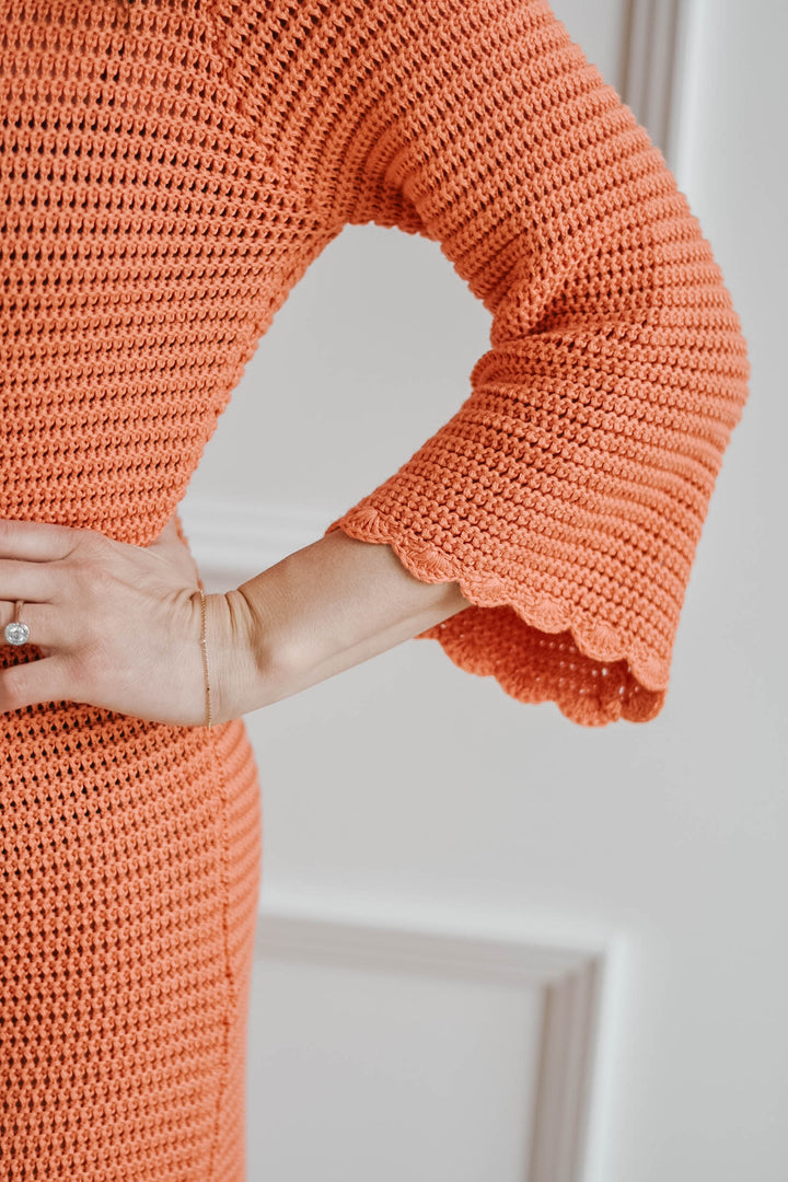 Desert Orange Crochet Coverup