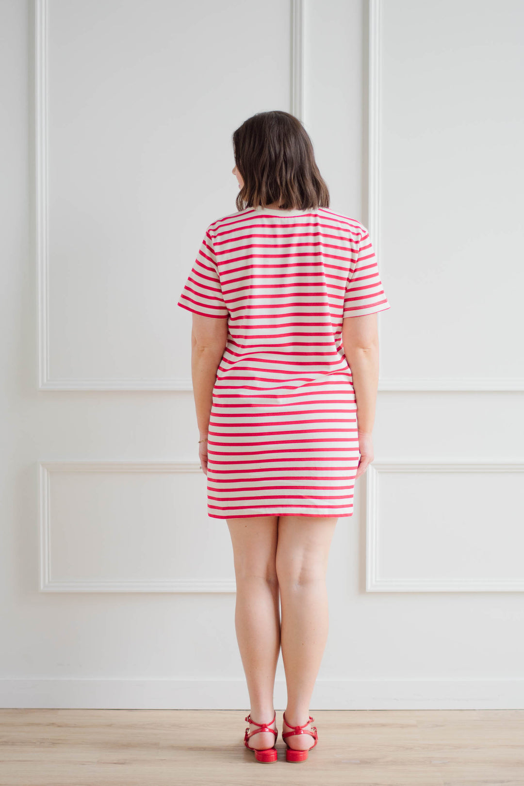 Red Stripe Tee Dress