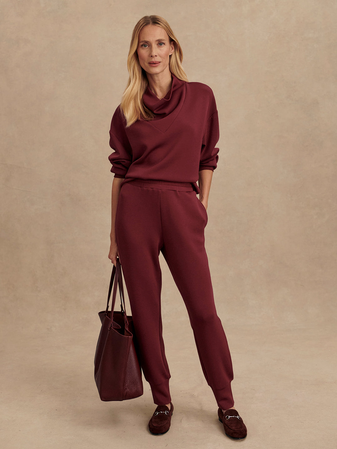 Varley | Slim Cuff Pant 25" - New Maroon