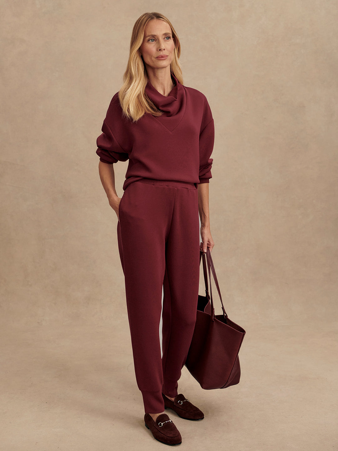 Varley | Slim Cuff Pant 25" - New Maroon