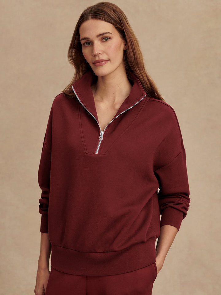 Varley | Hawley Half Zip - New Maroon