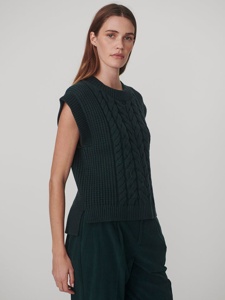 VARLEY | Pixie Relaxed Cable Knit Tank - Ponderosa Pine
