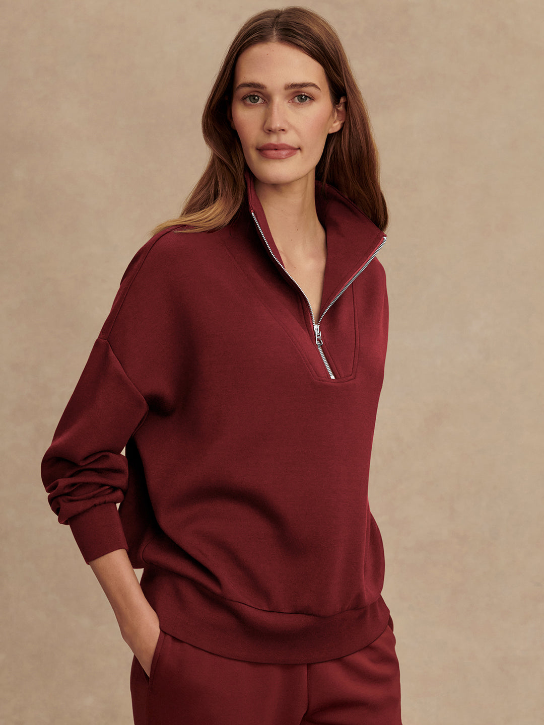 Varley | Hawley Half Zip - New Maroon