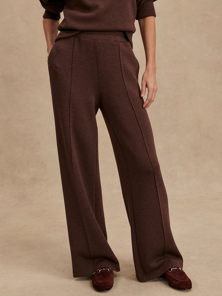 Varley | Wide Leg Pant 28" - Coffee Bean Marl