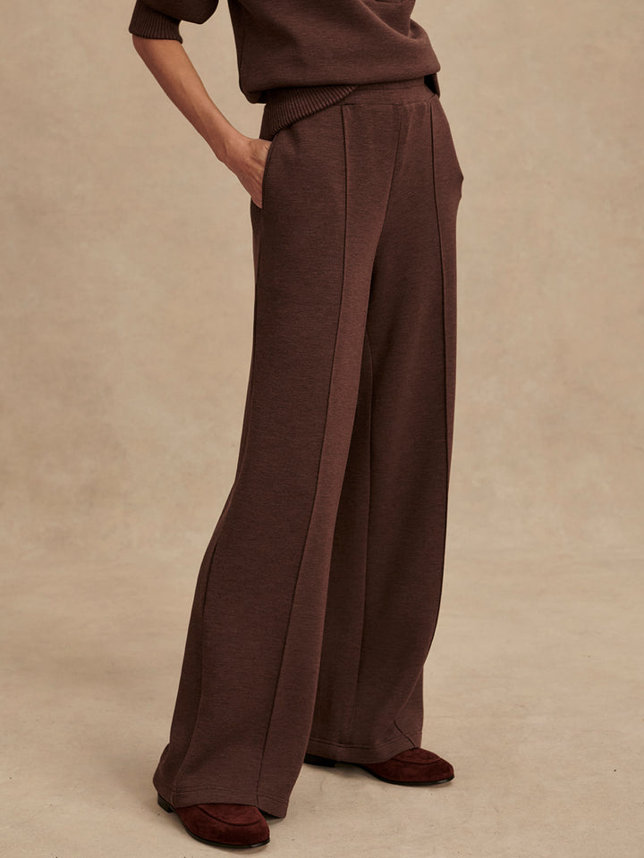Varley | Wide Leg Pant 28" - Coffee Bean Marl