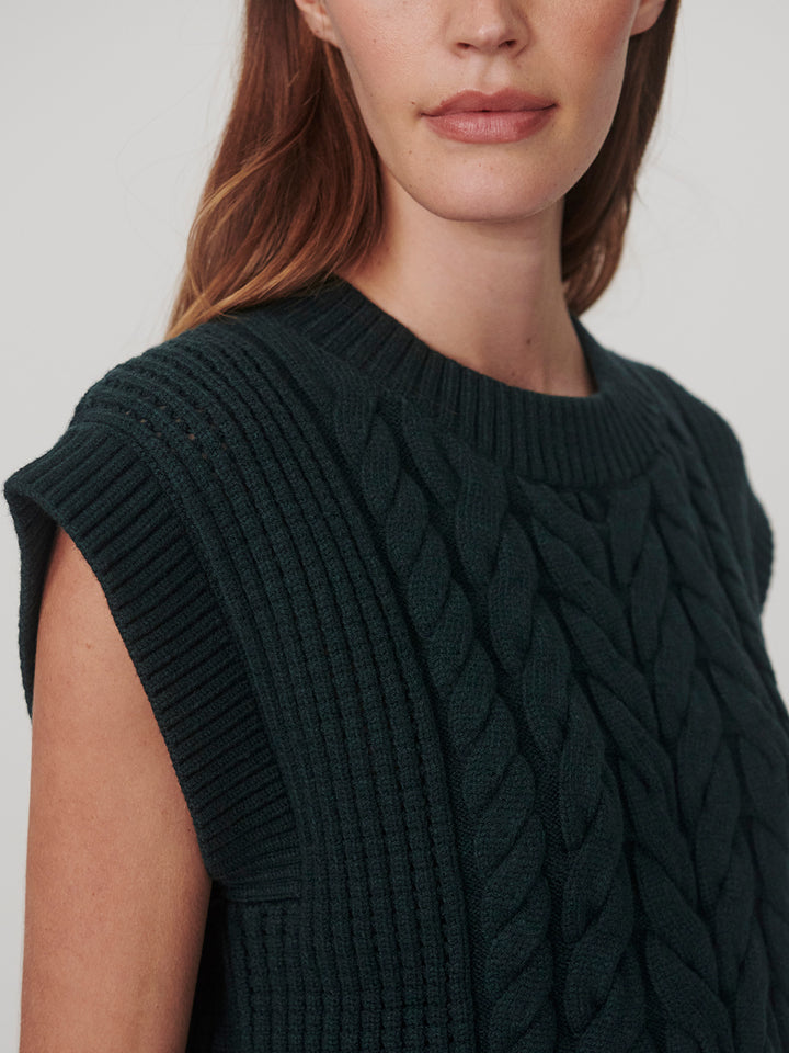 VARLEY | Pixie Relaxed Cable Knit Tank - Ponderosa Pine