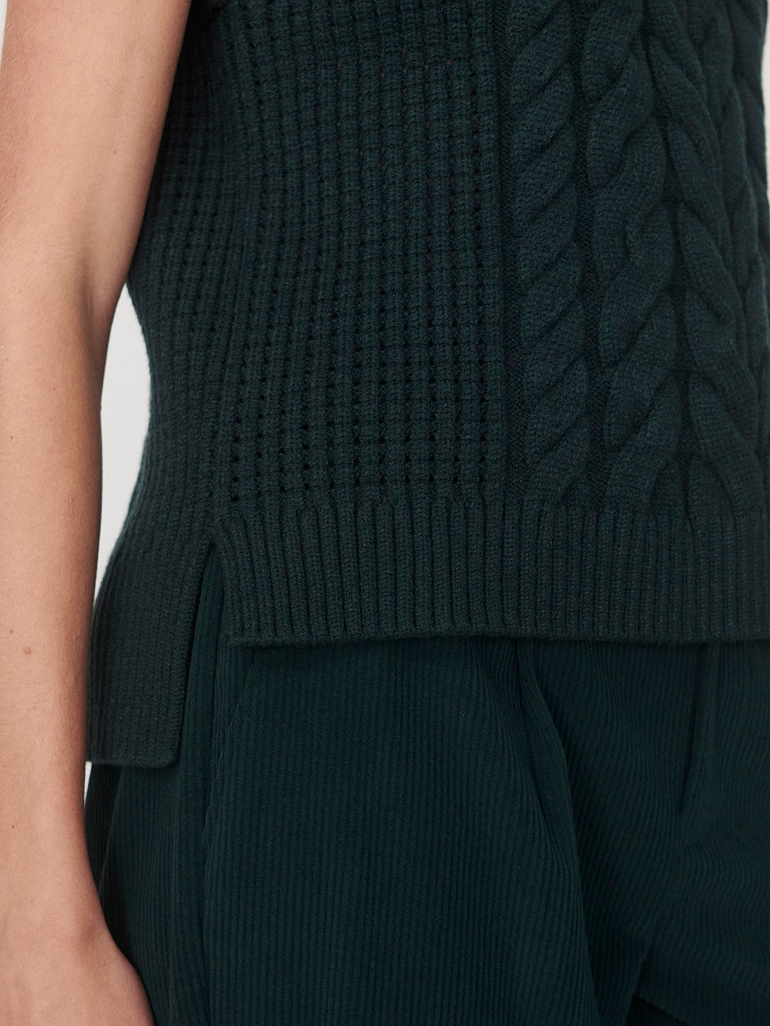 VARLEY | Pixie Relaxed Cable Knit Tank - Ponderosa Pine