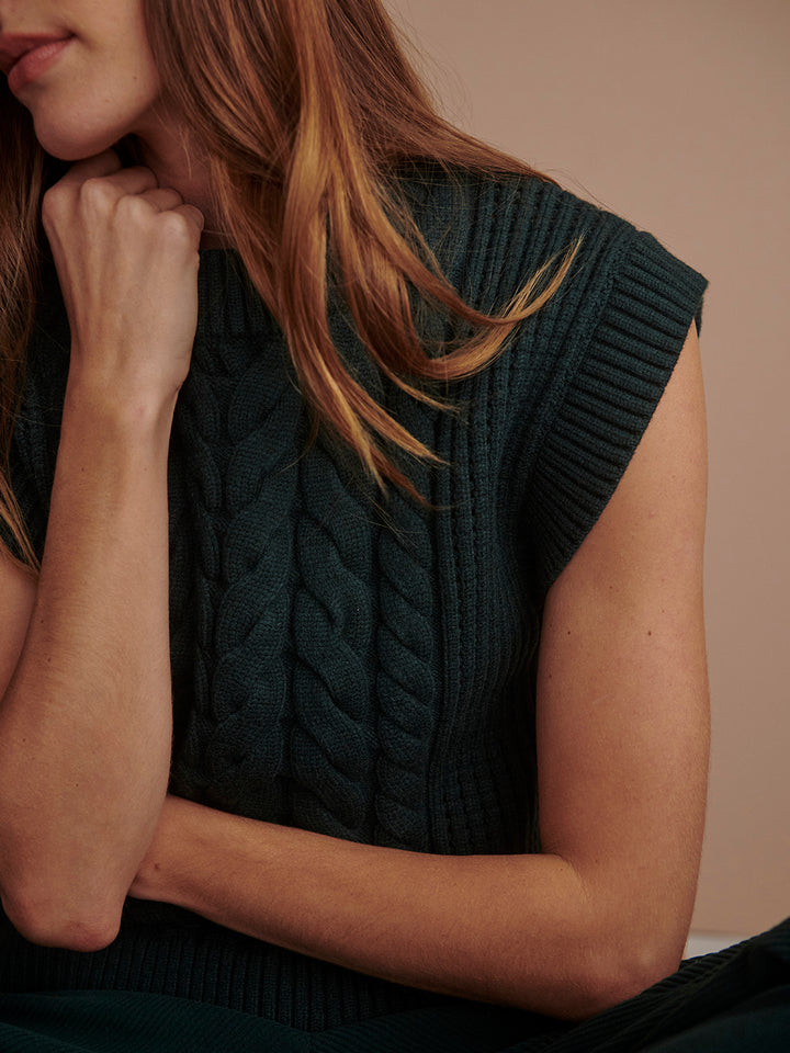 VARLEY | Pixie Relaxed Cable Knit Tank - Ponderosa Pine