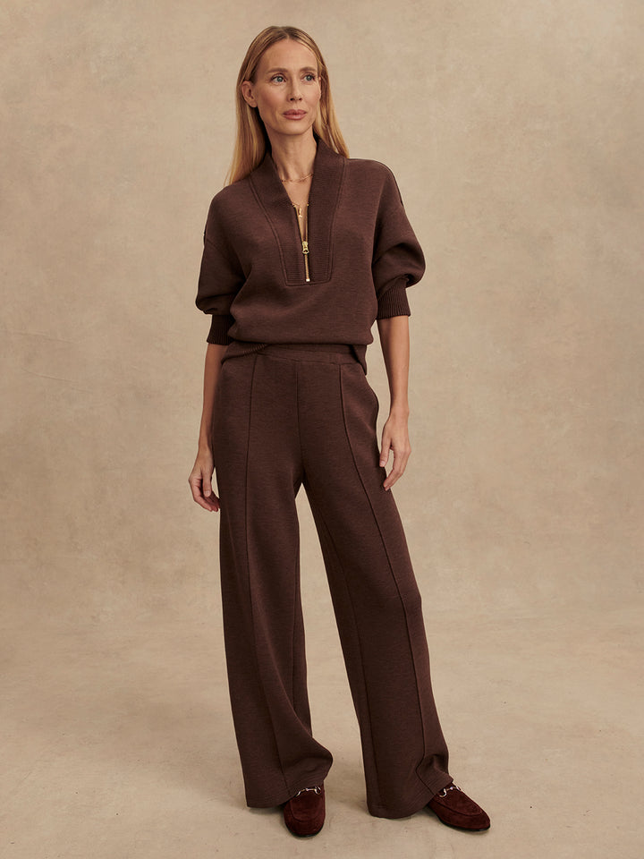 Varley | Wide Leg Pant 28" - Coffee Bean Marl