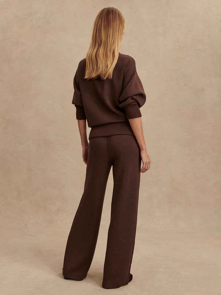 Varley | Wide Leg Pant 28" - Coffee Bean Marl
