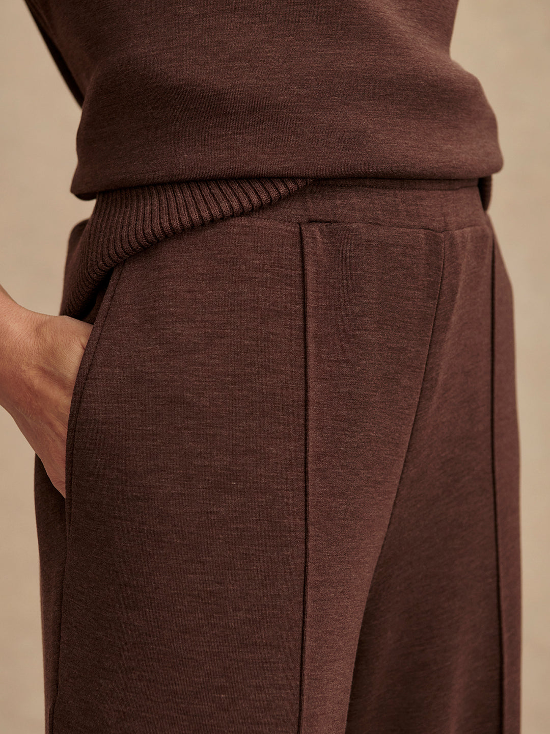 Varley | Wide Leg Pant 28" - Coffee Bean Marl