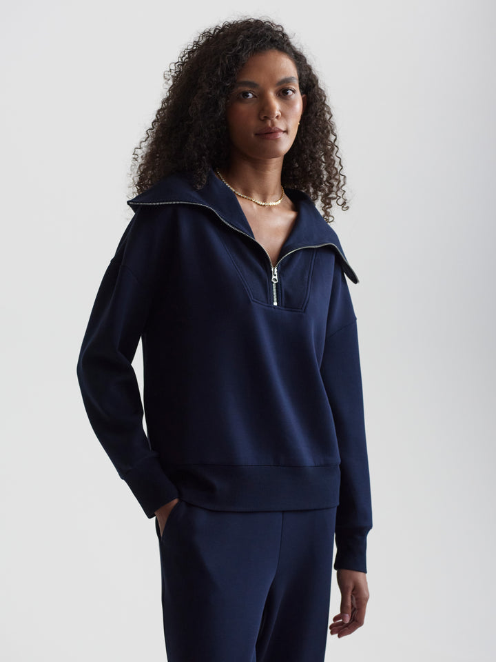 VARLEY | Catherine Half Zip Sweat - Navy