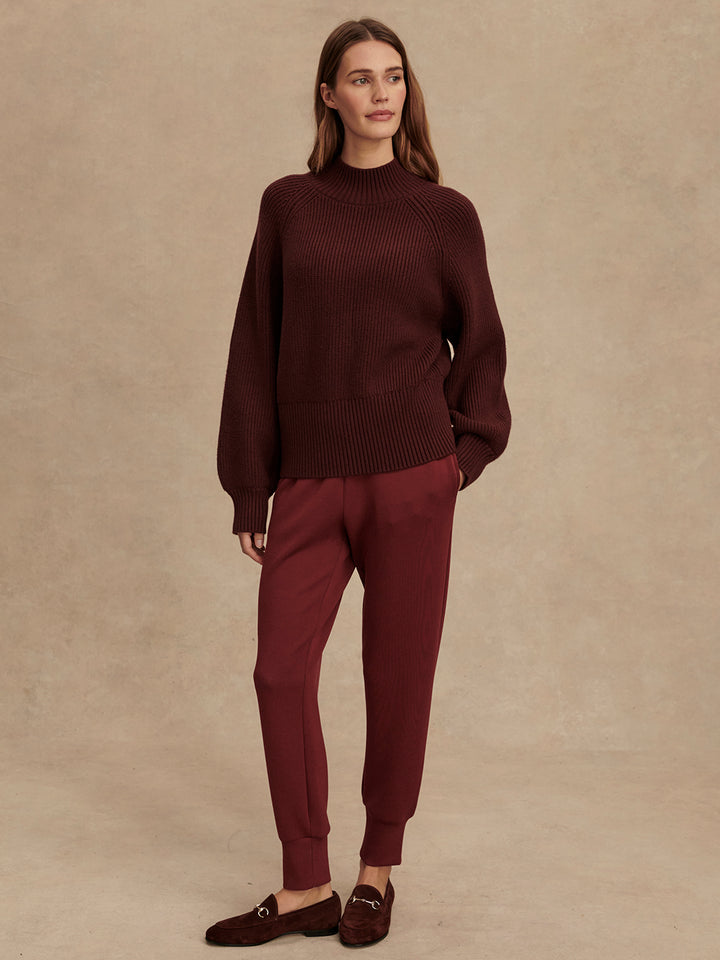 Varley | Martina High Neck Rib Knit - Decadent Chocolate
