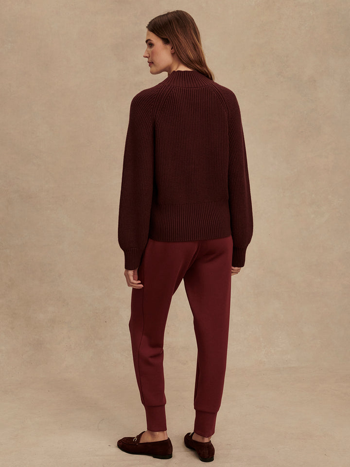Varley | Martina High Neck Rib Knit - Decadent Chocolate