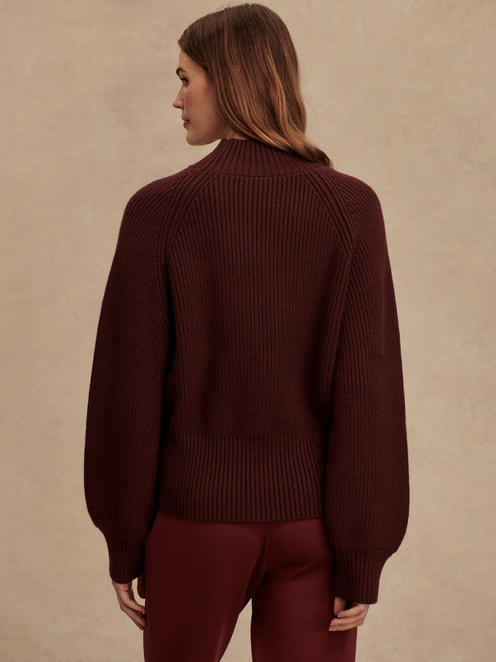 Varley | Martina High Neck Rib Knit - Decadent Chocolate