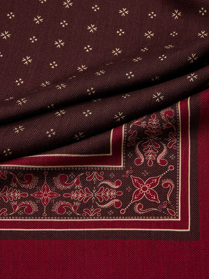 VARLEY | Wool Blend Border Scarf - Rumba Rose