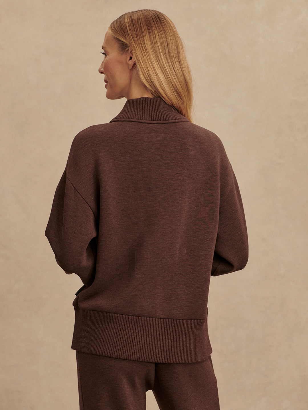Varley | Sally Half-Zip Sweat - Coffee Bean Marl