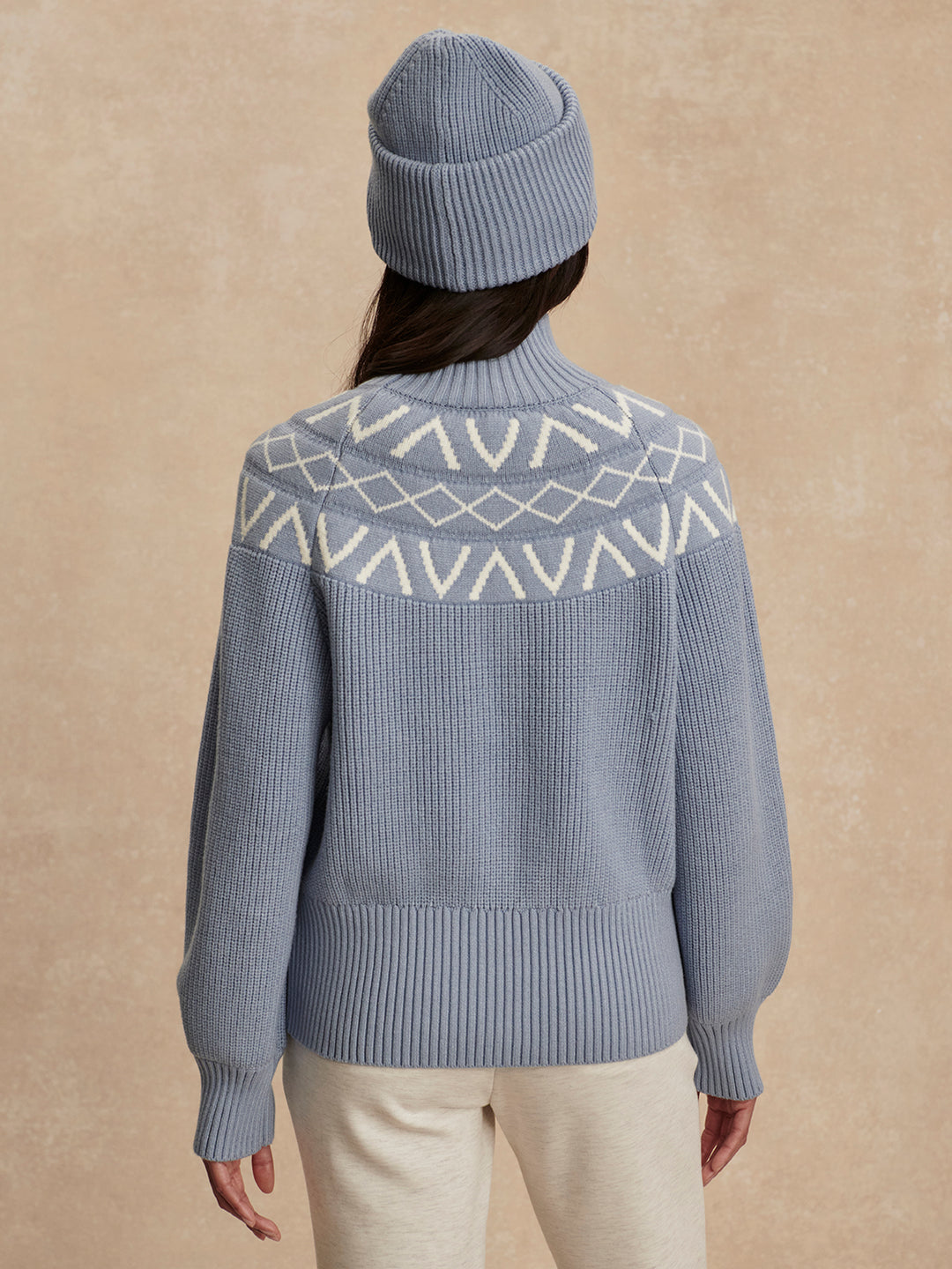 Varley | Marcie Fairisle Yoke Knit - Glacier Blue