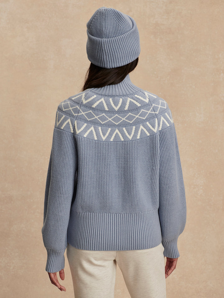 Varley | Marcie Fairisle Yoke Knit - Glacier Blue