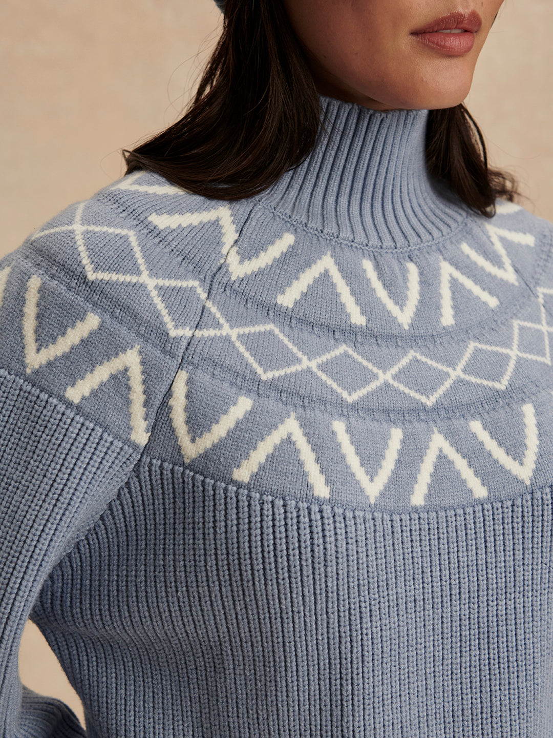 Varley | Marcie Fairisle Yoke Knit - Glacier Blue