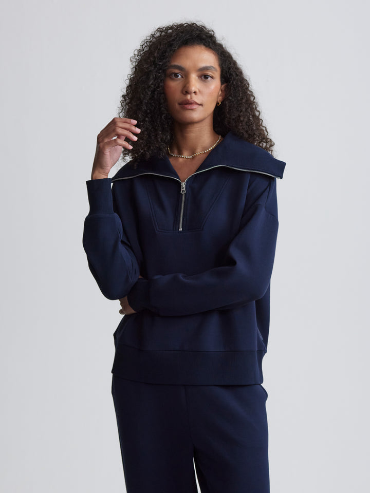 VARLEY | Catherine Half Zip Sweat - Navy