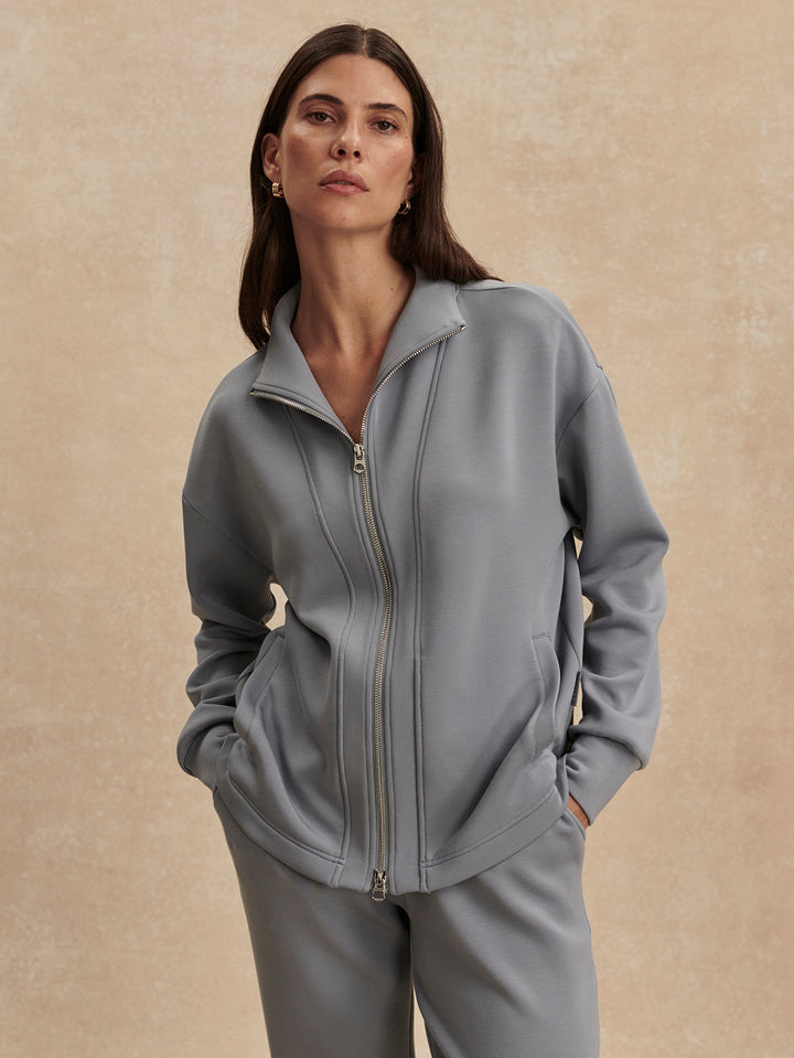 VARLEY | Arlene Zip Through Sweat - Wind Blue