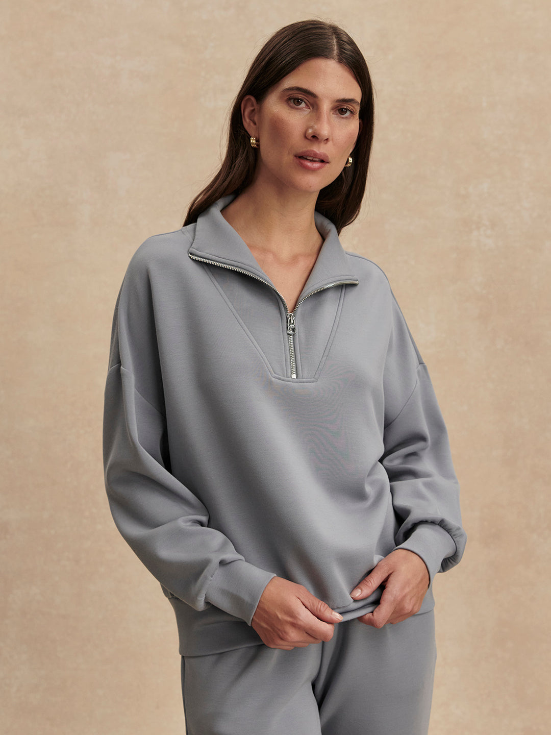 VARLEY | Hawley Half Zip Sweat - Wind Blue