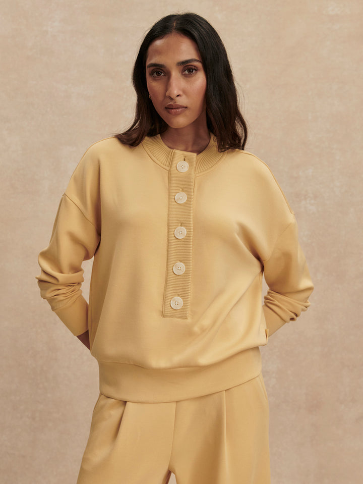 VARLEY | Reena Button Front Sweat - Sahara Sun