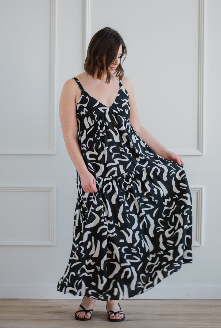 Paint Stroke Midi Dress