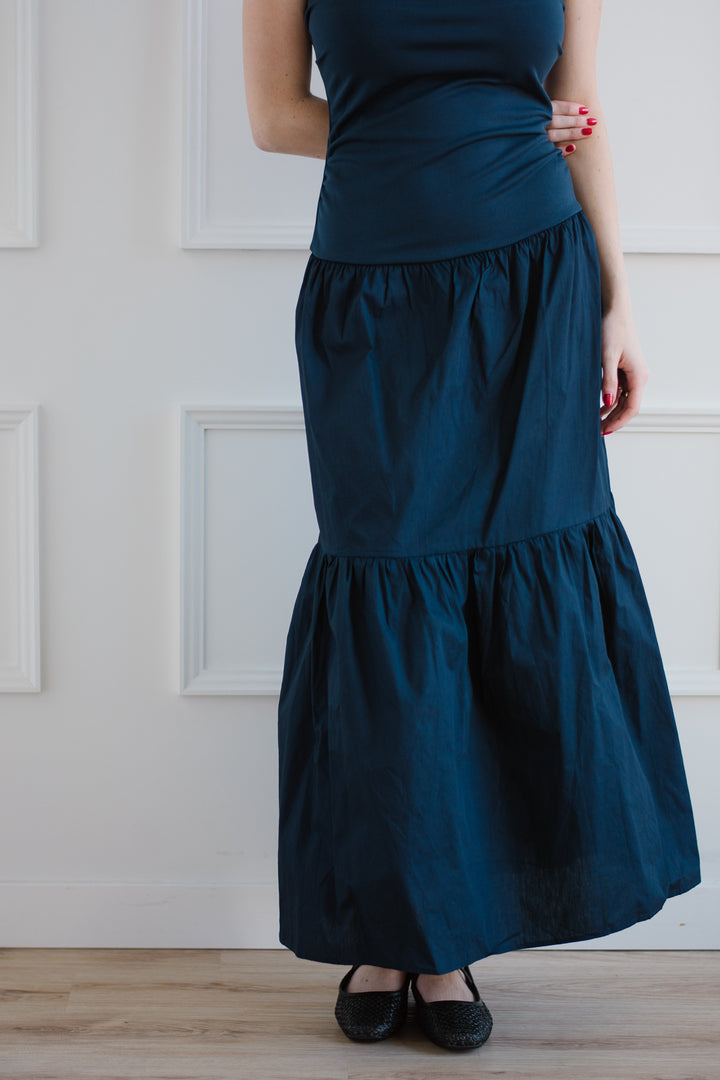 Navy Strapless Maxi