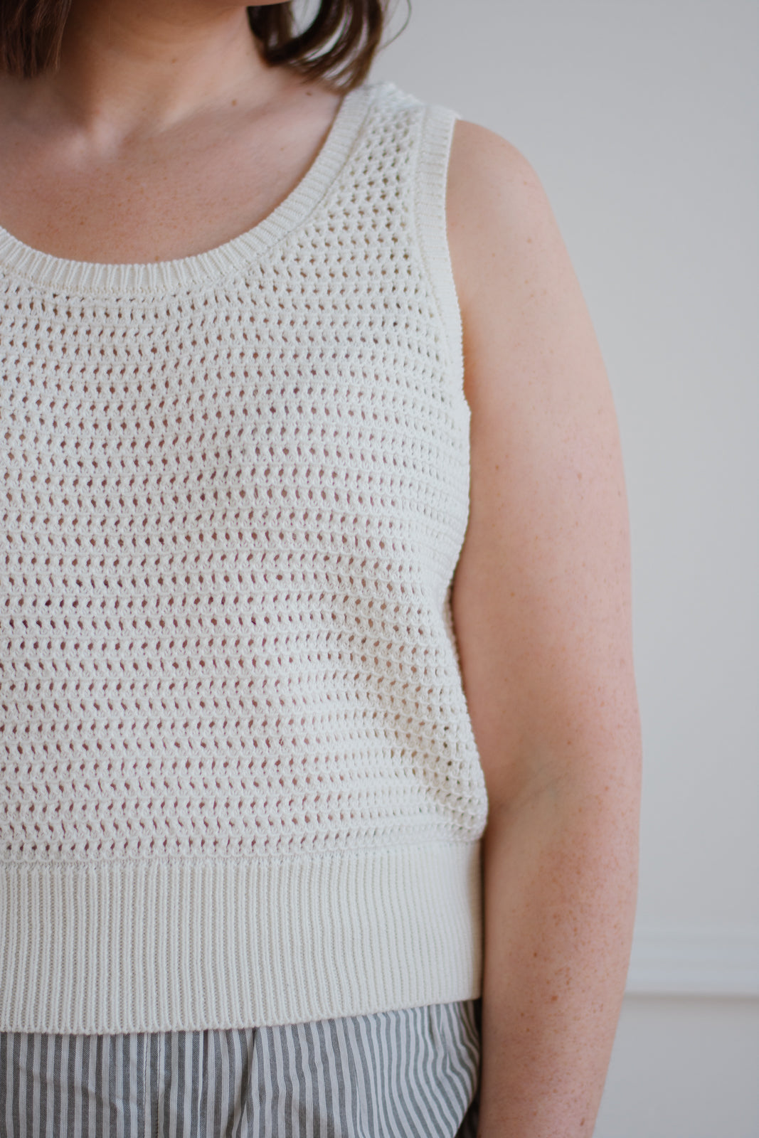 Cream Crochet Tank