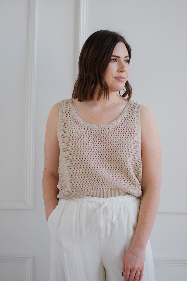 Warm Sand Crochet Tank