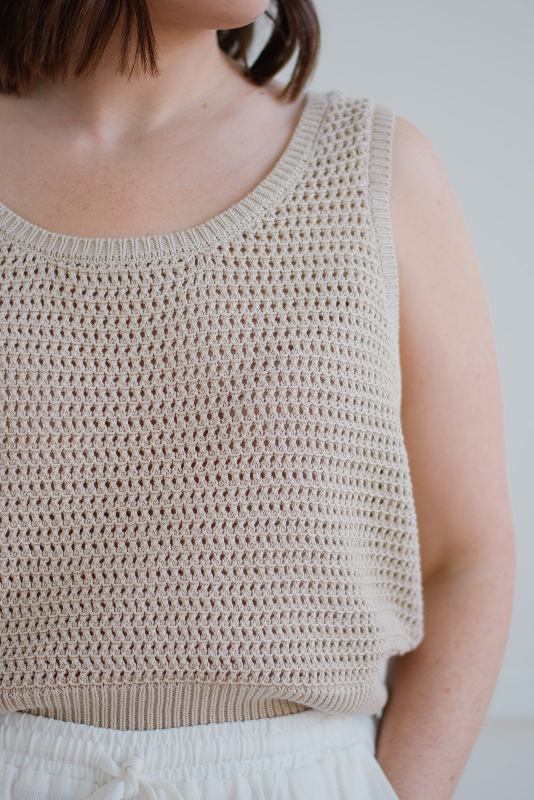 Warm Sand Crochet Tank