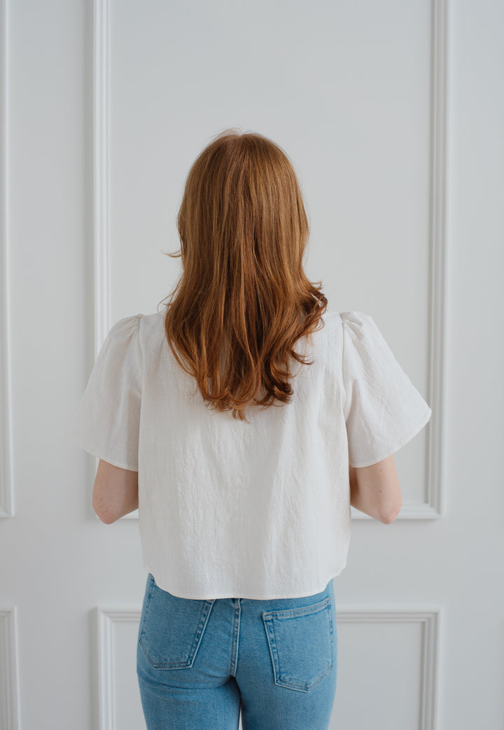 Ivory Tie Blouse