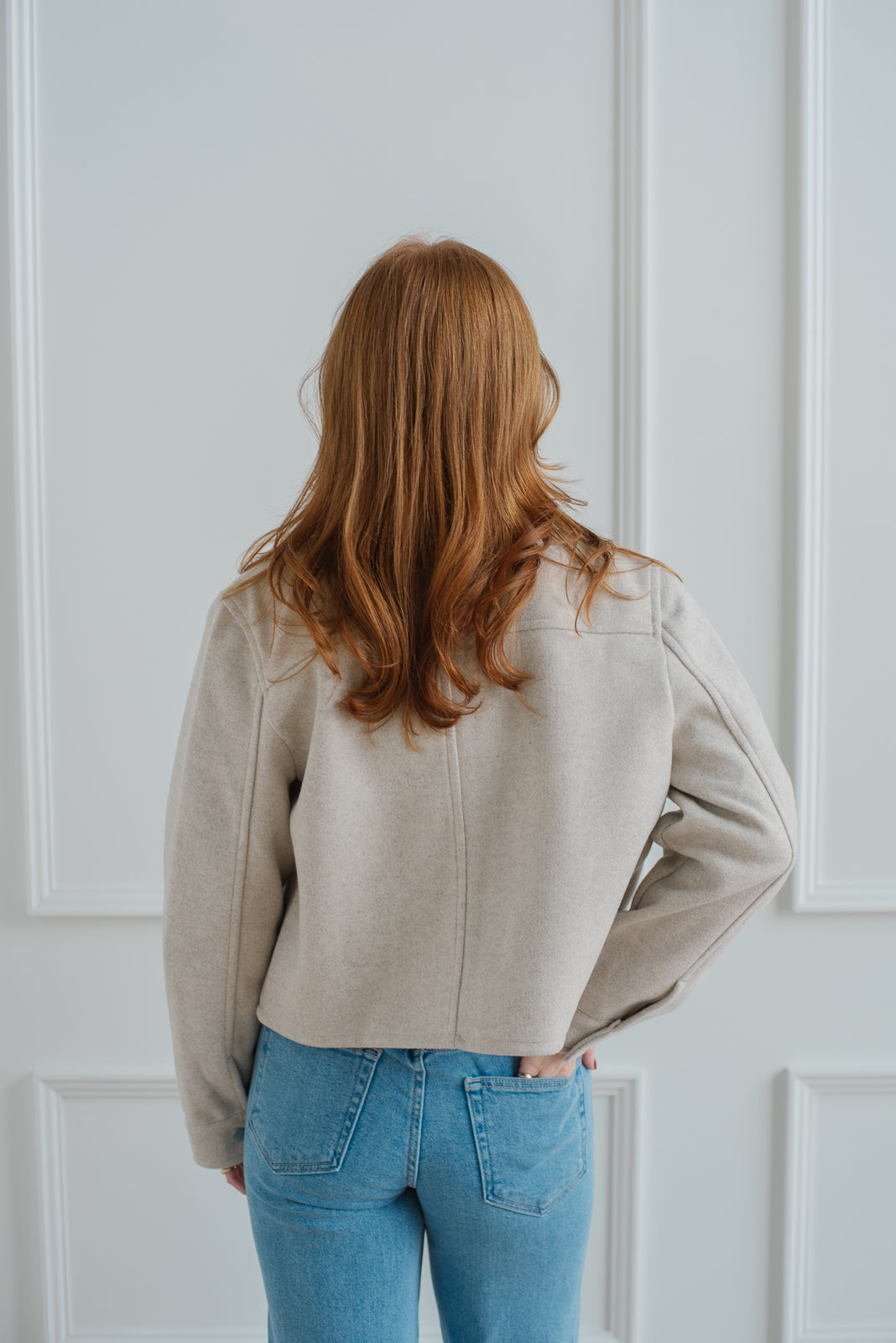 Oatmeal Cropped Jacket