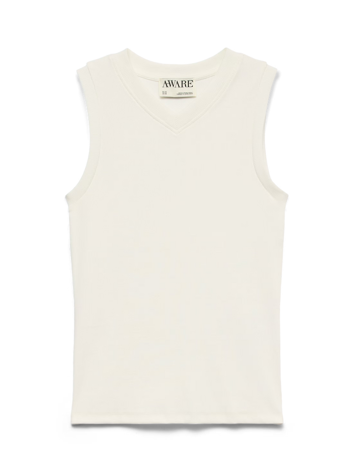 Colbie V-Neck Tank - White