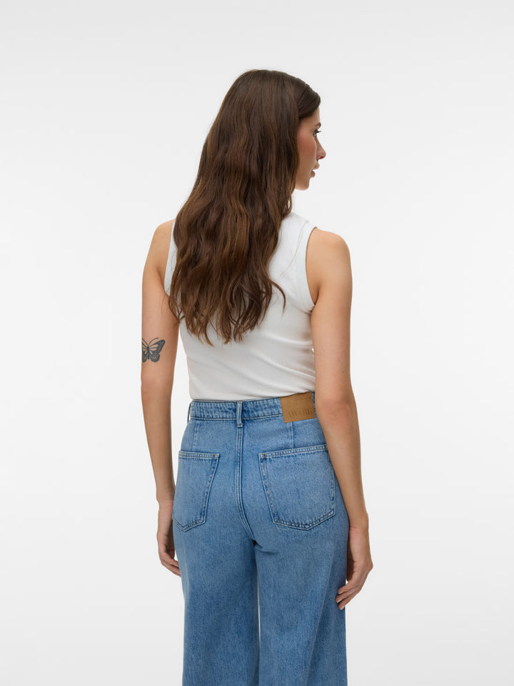 Colbie V-Neck Tank - White