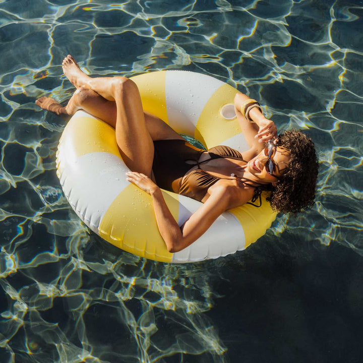 Fun Boy | Vintage Tube Float - Blue & Butter Yellow