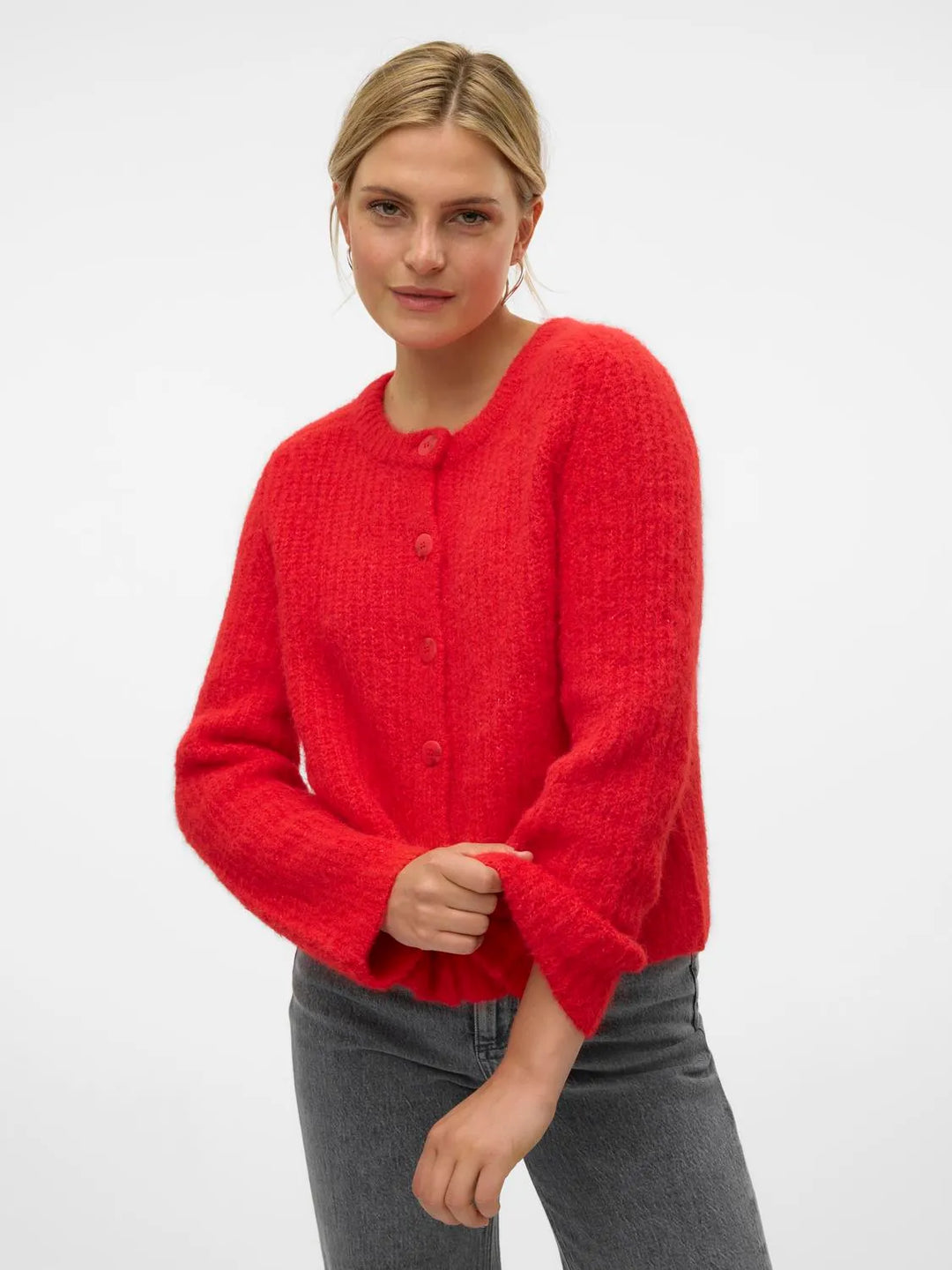 Vero Moda | Round Neck Cardigan -Salsa