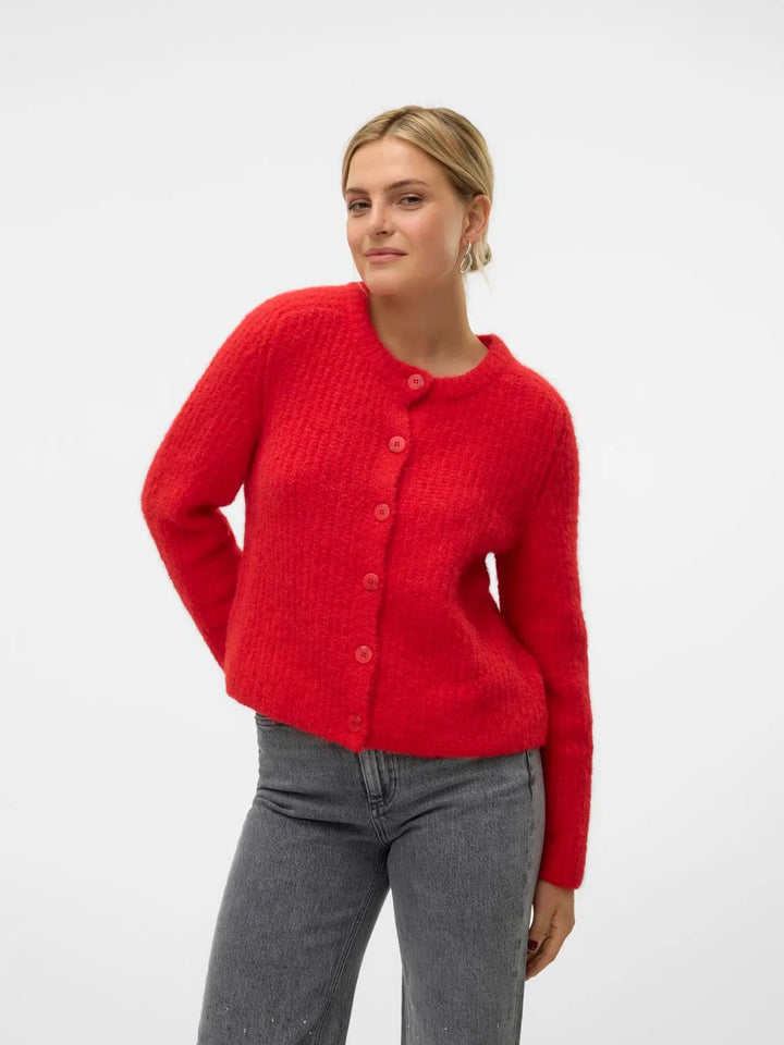 Vero Moda | Round Neck Cardigan -Salsa