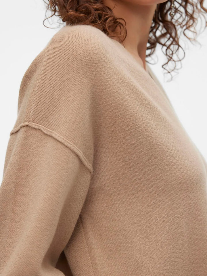 Vero Moda | Cropped V-neck Pullover - Silver Mink