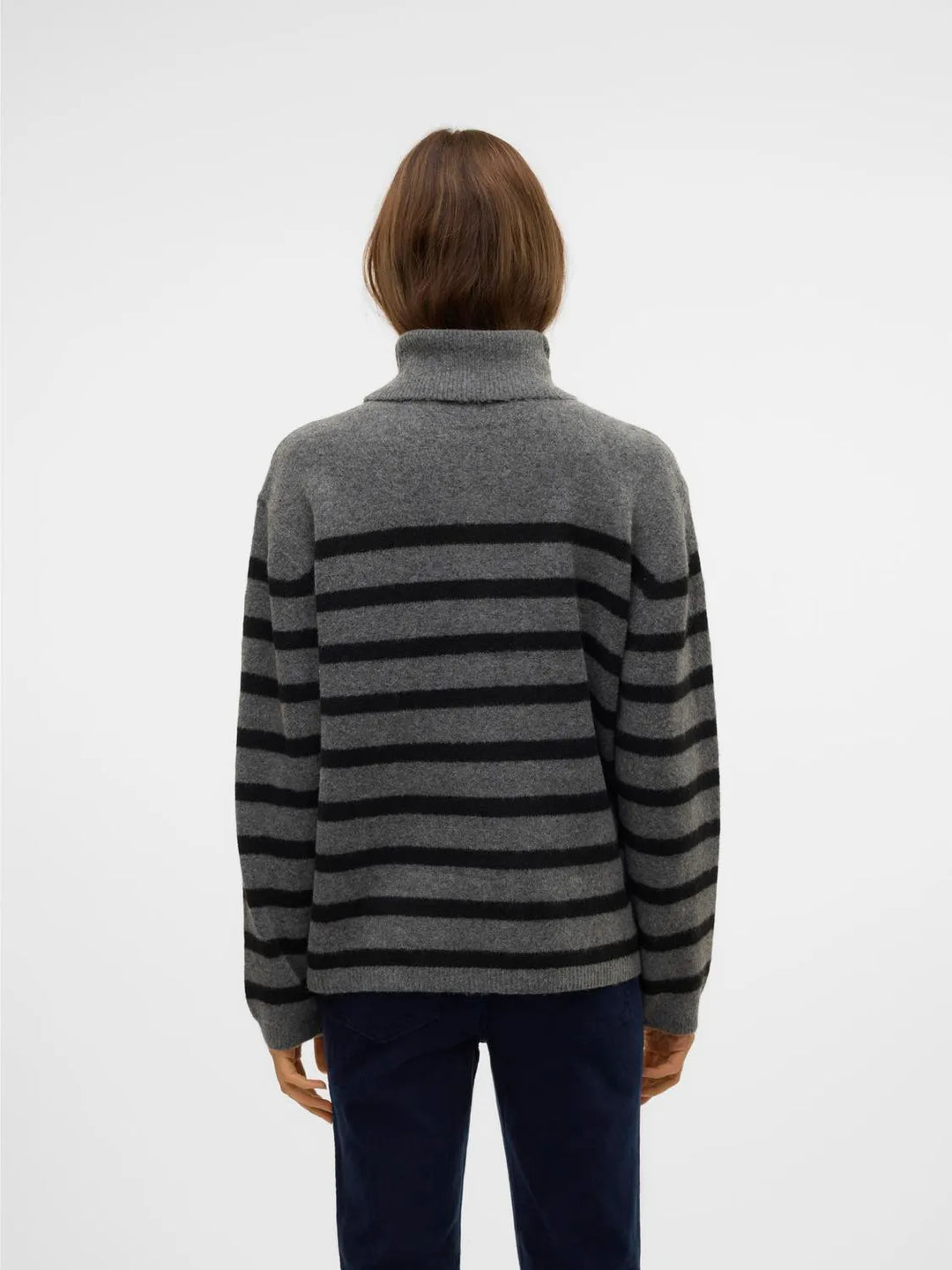 Vero Moda | Marwa Charcoal Striped Turtleneck