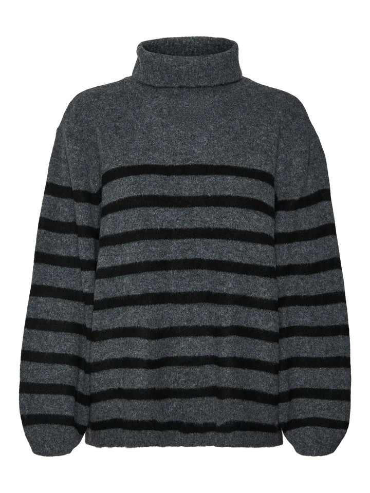 Vero Moda | Marwa Charcoal Striped Turtleneck